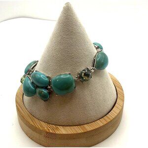Similar VTG turquoise-look + glass bracelets typically sell $28–45